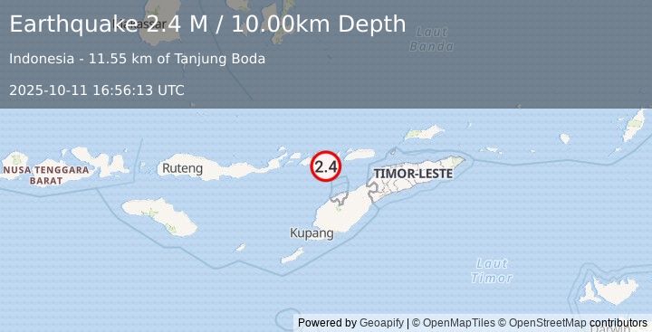 Earthquake Flores Region, Indonesia (2.4 M) (2025-10-11 16:56:13 UTC)