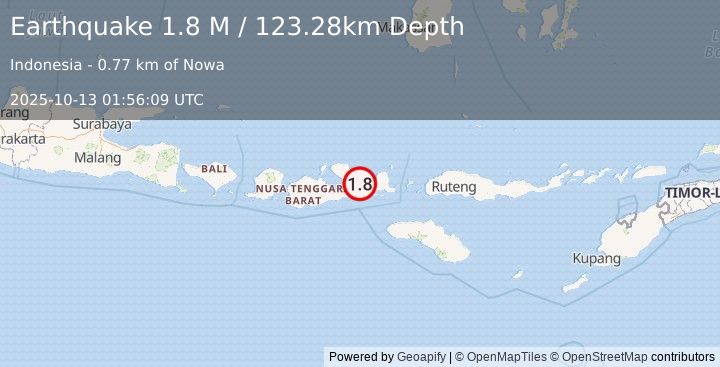 Earthquake Sumbawa Region, Indonesia (1.8 M) (2025-10-13 01:56:09 UTC)