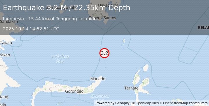 Earthquake Talaud Islands, Indonesia (3.2 M) (2025-10-14 14:52:51 UTC)