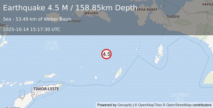 Earthquake Banda Sea (4.5 M) (2025-10-14 15:17:30 UTC)