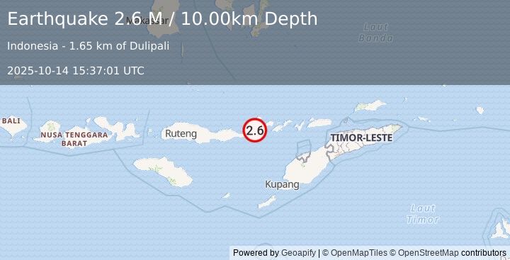 Earthquake Flores Region, Indonesia (2.6 M) (2025-10-14 15:37:01 UTC)