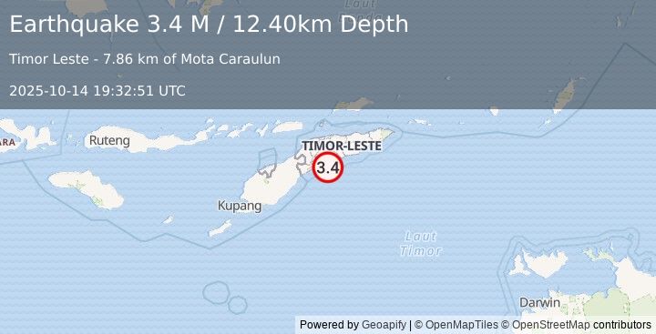 Earthquake Timor Region (3.4 M) (2025-10-14 19:32:51 UTC)