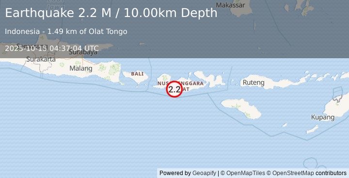 Earthquake Sumbawa Region, Indonesia (2.2 M) (2025-10-15 04:37:04 UTC)