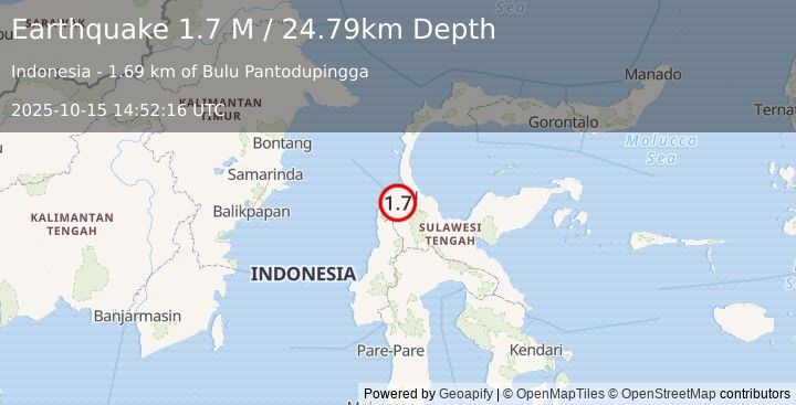 Earthquake Sulawesi, Indonesia (1.7 M) (2025-10-15 14:52:16 UTC)