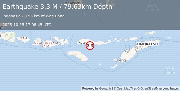 Earthquake Flores Region, Indonesia (3.3 M) (2025-10-15 17:08:45 UTC)