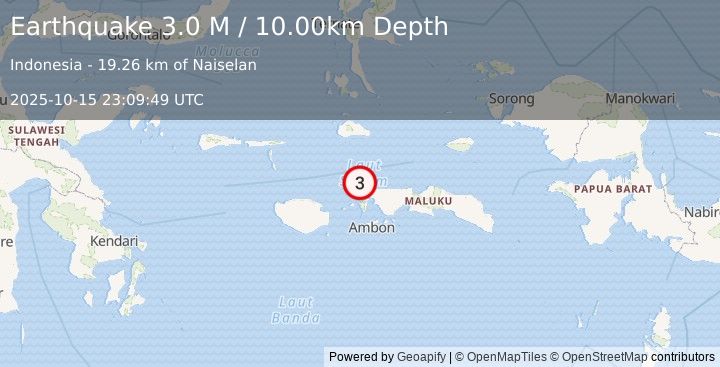 Earthquake Ceram Sea (3.0 M) (2025-10-15 23:09:49 UTC)