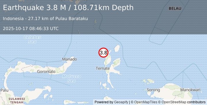 Earthquake Halmahera, Indonesia (4.3 M) (2025-10-17 08:46:32 UTC)