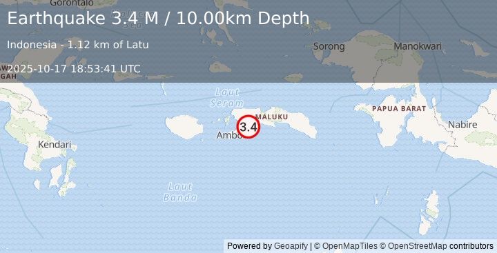 Earthquake Seram, Indonesia (3.4 M) (2025-10-17 18:53:41 UTC)