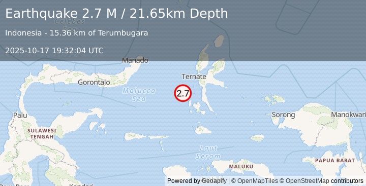 Earthquake Northern Molucca Sea (2.7 M) (2025-10-17 19:32:04 UTC)