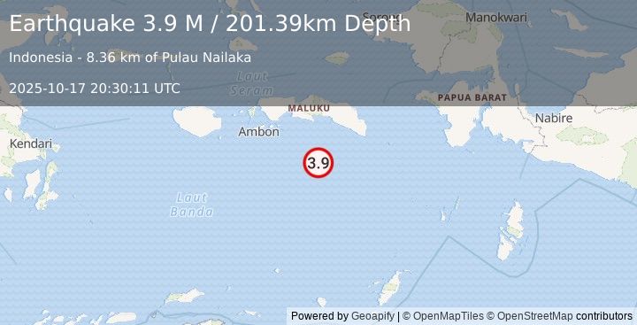Earthquake Banda Sea (4.5 M) (2025-10-17 20:30:04 UTC)