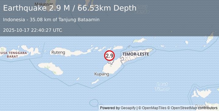 Earthquake Timor Region (3.1 M) (2025-10-17 22:40:26 UTC)