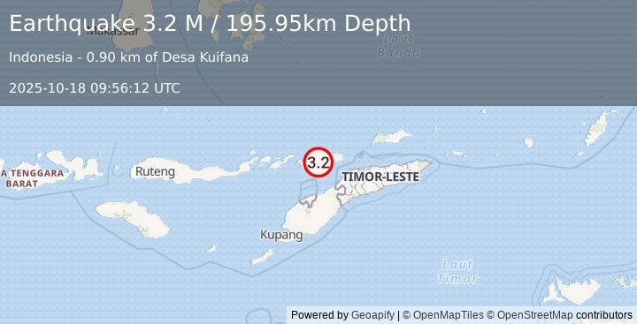 Earthquake Timor Region (3.2 M) (2025-10-18 09:56:12 UTC)