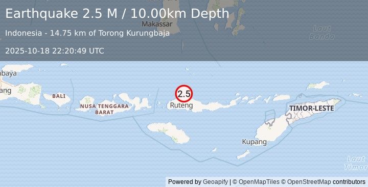 Earthquake Flores Region, Indonesia (2.5 M) (2025-10-18 22:20:49 UTC)