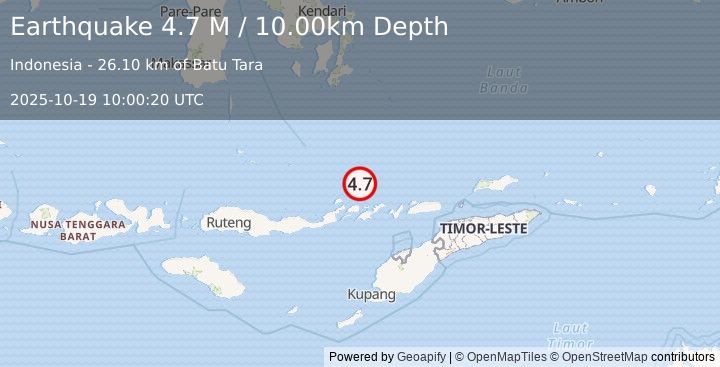 Earthquake Banda Sea (4.7 M) (2025-10-19 10:00:21 UTC)