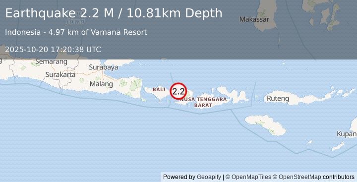 Earthquake Sumbawa Region, Indonesia (2.2 M) (2025-10-20 17:20:38 UTC)