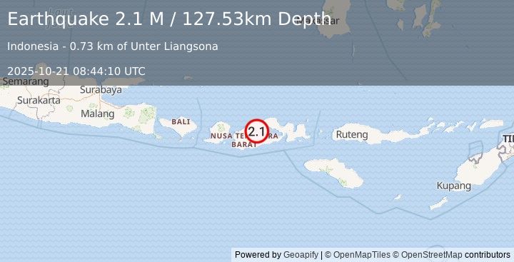 Earthquake Sumbawa Region, Indonesia (2.1 M) (2025-10-21 08:44:10 UTC)