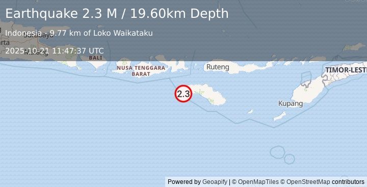 Earthquake Sumbawa Region, Indonesia (2.5 M) (2025-10-21 11:47:36 UTC)