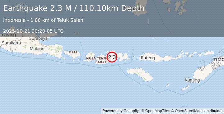 Earthquake Sumbawa Region, Indonesia (2.3 M) (2025-10-21 20:20:05 UTC)