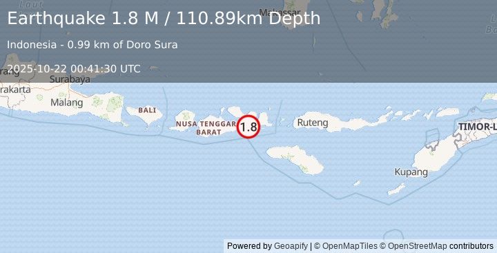 Earthquake Sumbawa Region, Indonesia (1.9 M) (2025-10-22 00:41:32 UTC)
