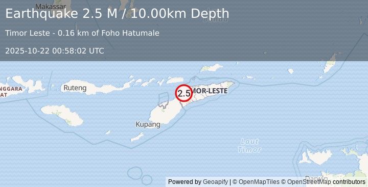Earthquake Timor Region (2.5 M) (2025-10-22 00:58:02 UTC)