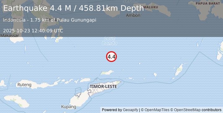 Earthquake Banda Sea (4.4 M) (2025-10-23 12:40:09 UTC)