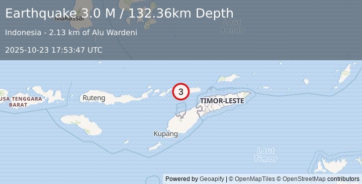 Earthquake Timor Region (3.0 M) (2025-10-23 17:53:47 UTC)