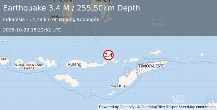 Earthquake Flores Sea (3.4 M) (2025-10-23 18:22:52 UTC)
