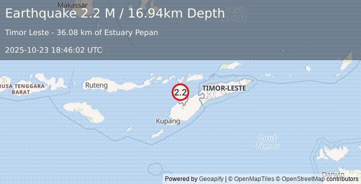 Earthquake Timor Region (2.2 M) (2025-10-23 18:46:02 UTC)