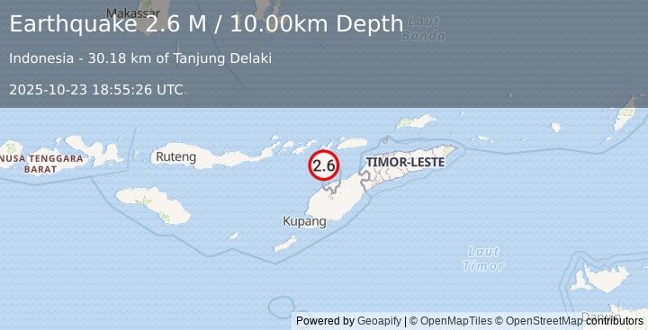 Earthquake Timor Region (2.6 M) (2025-10-23 18:55:26 UTC)