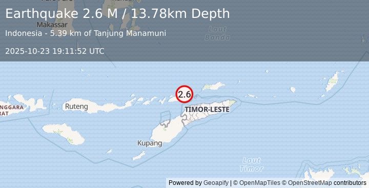 Earthquake Timor Region (2.6 M) (2025-10-23 19:11:52 UTC)