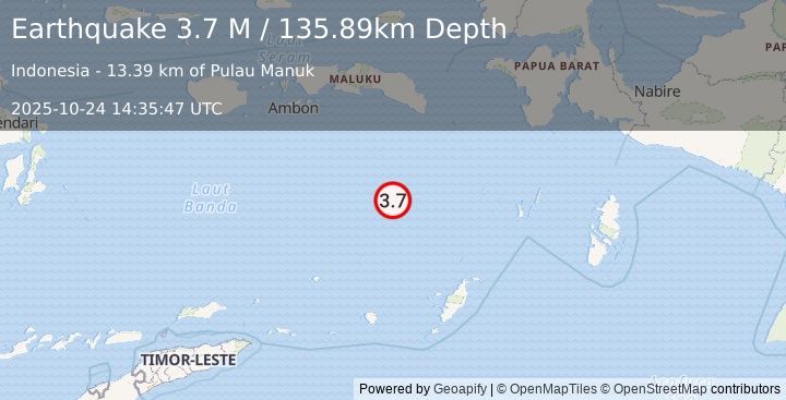 Earthquake Banda Sea (3.7 M) (2025-10-24 14:35:47 UTC)
