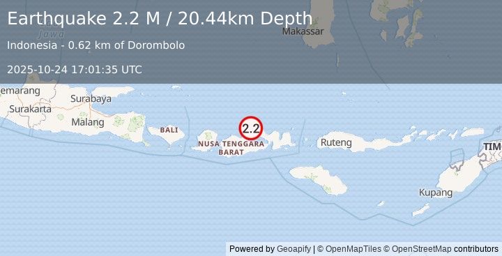 Earthquake Sumbawa Region, Indonesia (2.2 M) (2025-10-24 17:01:35 UTC)