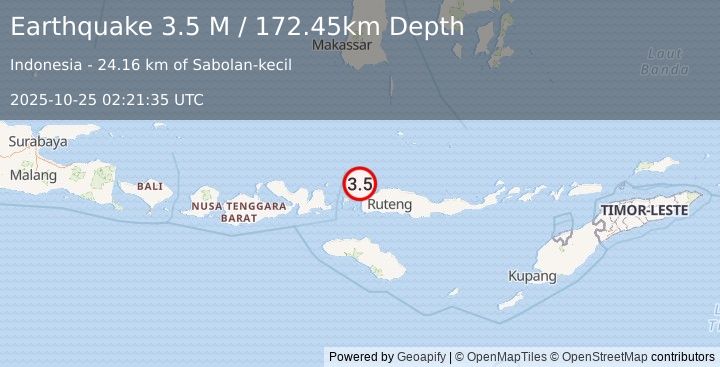 Earthquake Flores Region, Indonesia (3.5 M) (2025-10-25 02:21:35 UTC)