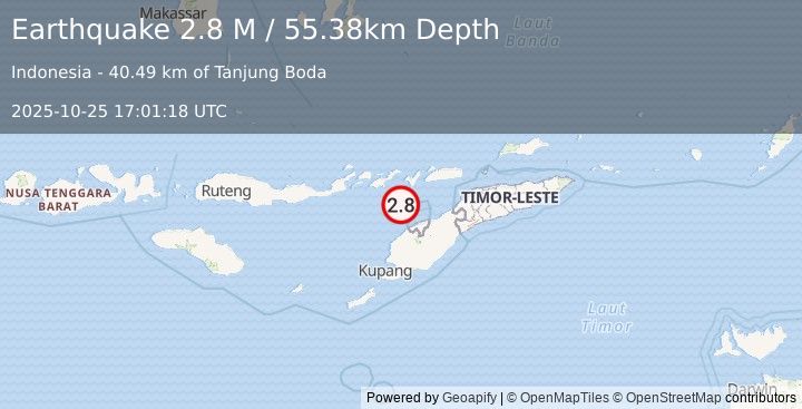 Earthquake Flores Region, Indonesia (2.8 M) (2025-10-25 17:01:18 UTC)