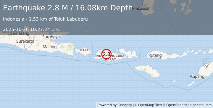 Earthquake Sumbawa Region, Indonesia (2.8 M) (2025-10-26 10:27:24 UTC)