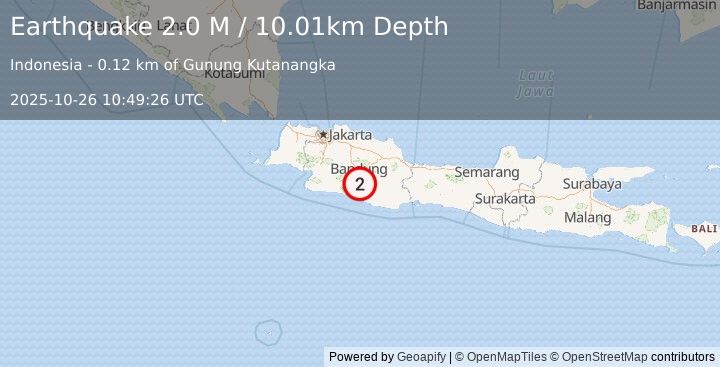 Earthquake Java, Indonesia (2.0 M) (2025-10-26 10:49:26 UTC)