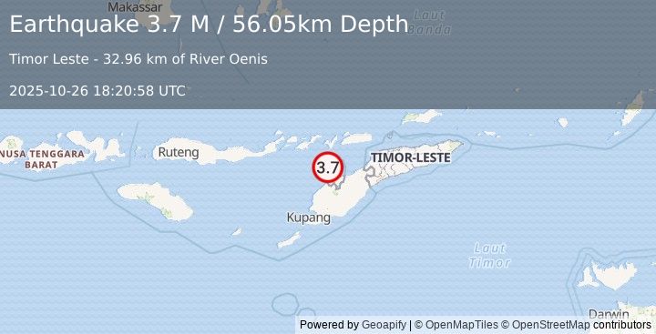 Earthquake Timor Region (3.7 M) (2025-10-26 18:20:58 UTC)