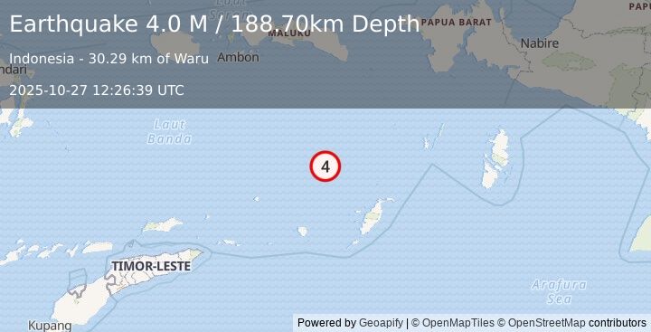 Earthquake Banda Sea (4.0 M) (2025-10-27 12:26:39 UTC)