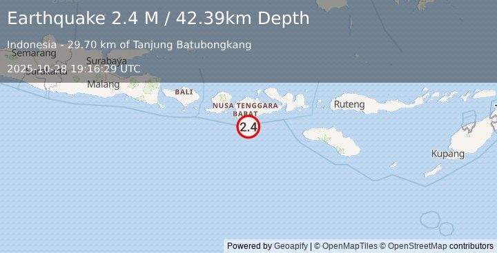 Earthquake Sumbawa Region, Indonesia (2.4 M) (2025-10-28 19:16:29 UTC)