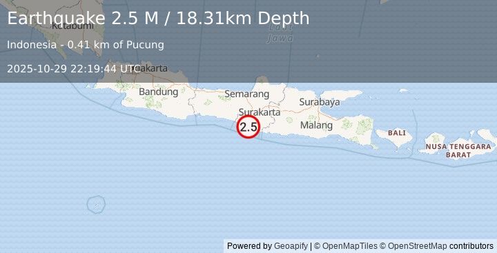 Earthquake Java, Indonesia (3.5 M) (2025-10-29 22:19:30 UTC)