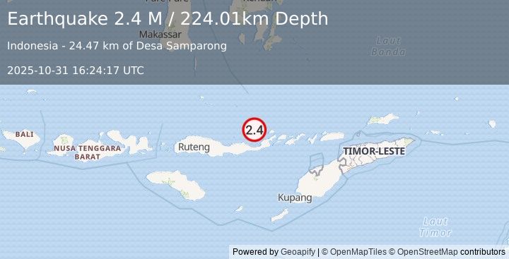 Earthquake Flores Region, Indonesia (2.4 M) (2025-10-31 16:24:17 UTC)