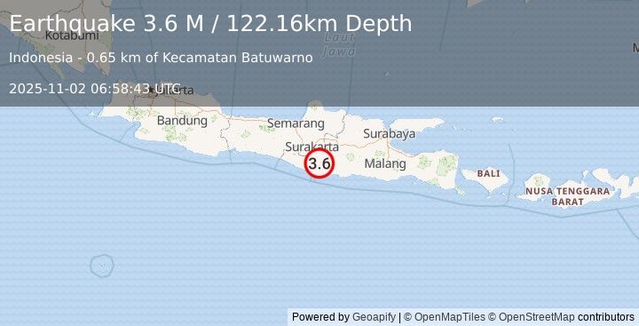 Earthquake Java, Indonesia (4.0 M) (2025-11-02 06:58:45 UTC)