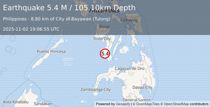 Earthquake Negros, Philippines (5.3 M) (2025-11-02 19:06:54 UTC)