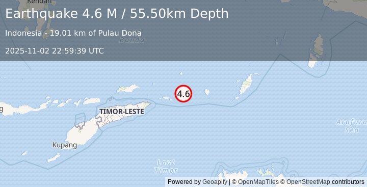 Earthquake Timor Sea (4.7 M) (2025-11-02 22:59:36 UTC)