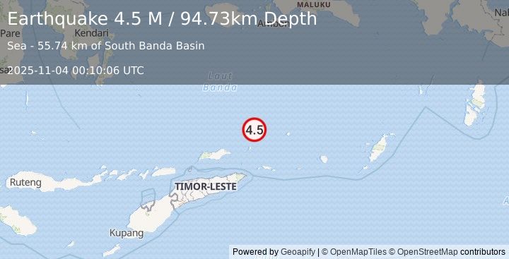 Earthquake Banda Sea (4.5 M) (2025-11-04 00:10:06 UTC)