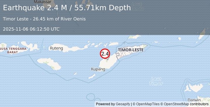 Earthquake Timor Region (2.4 M) (2025-11-06 06:12:50 UTC)