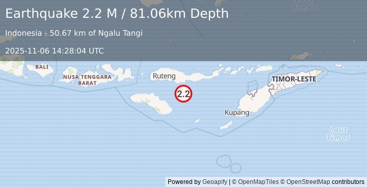 Earthquake Savu Sea (2.5 M) (2025-11-06 14:28:03 UTC)