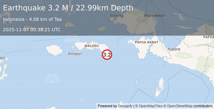 Earthquake Banda Sea (3.6 M) (2025-11-07 00:38:02 UTC)