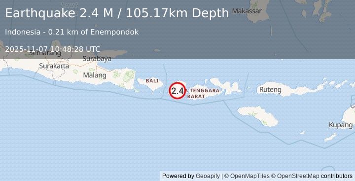 Earthquake Sumbawa Region, Indonesia (2.4 M) (2025-11-07 10:48:28 UTC)