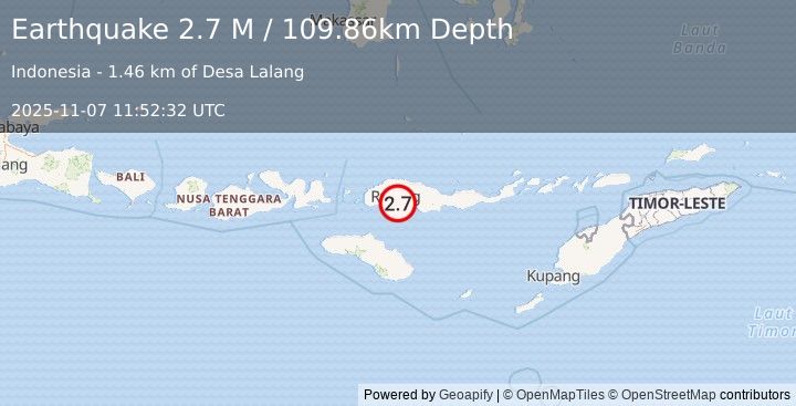 Earthquake Flores Region, Indonesia (2.7 M) (2025-11-07 11:52:32 UTC)
